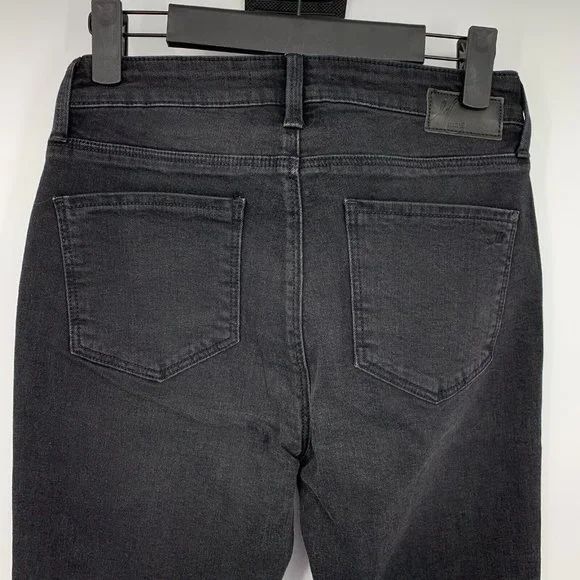 Mavi Jeans Black Anika Mid Rise Crop Flare Raw Hem NWT - Picture 8 of 11